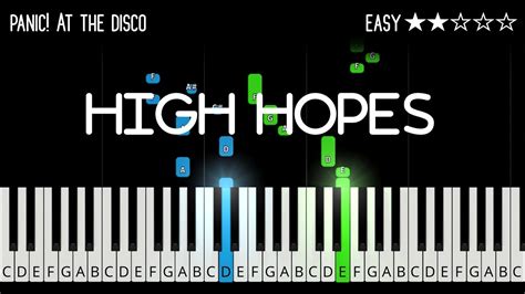 Panic At The Disco High Hopes Easy Piano Tutorial Youtube