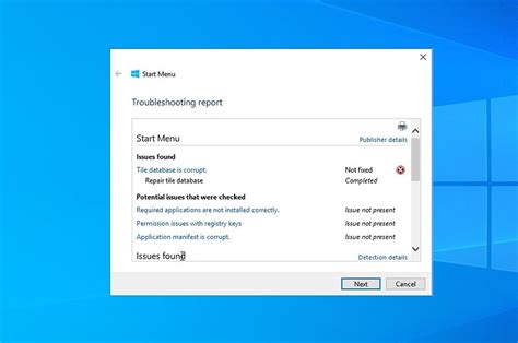 Windows 10 Start Menu Troubleshooter Results Tile Database Is Corrupt Here How To Fix