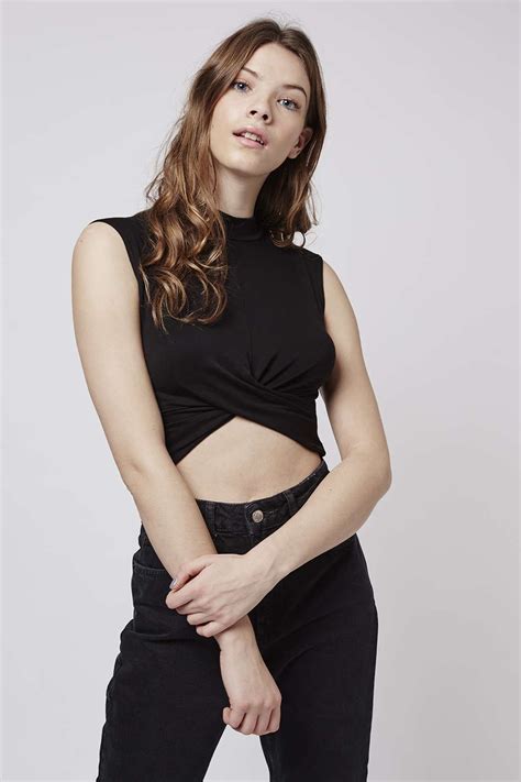 Twist Front Crop Top Tops Clothing Twist Front Crop Top Topshop Tops