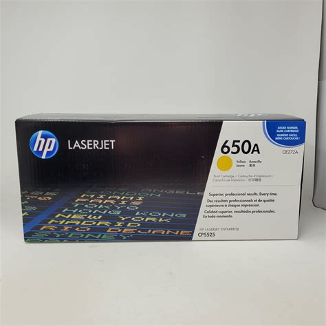 Used HP 650A Yellow Original LaserJet Toner Cartridge CE272A UBB Threads