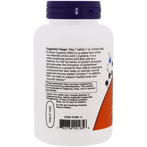 Supliment Alimentar Now Foods Nac 1000mg 120 Tablete Emag Ro