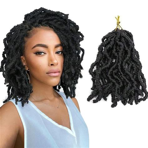 Inches Packs Pre Strands Faux Locs Crochet Hair Natural Black