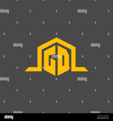 Gd Monogram Initial Logo With Hexagon Style Design Ideas Stock Vector