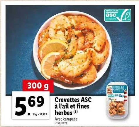 Promo Crevettes Asc à L ail Et Fines Herbes chez Lidl iCatalogue fr