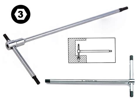 BETA Klucz trzpieniowy TYPU T 951 PRZESUWNY SZEŚCIOKĄTNY IMBUS HEX 3 mm
