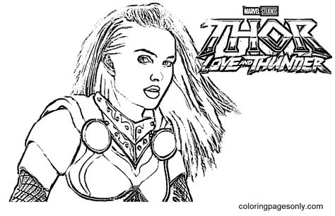 Dibujo De Jane Foster De Thor Amor Y Trueno Para Colorear Dibujos