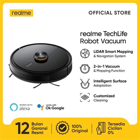 Jual Realme Techlife Robot Vacuum Lidar Smart Mapping Navigation