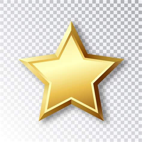 Premium Vector Fivepointed Golden Star On A Transparent Background