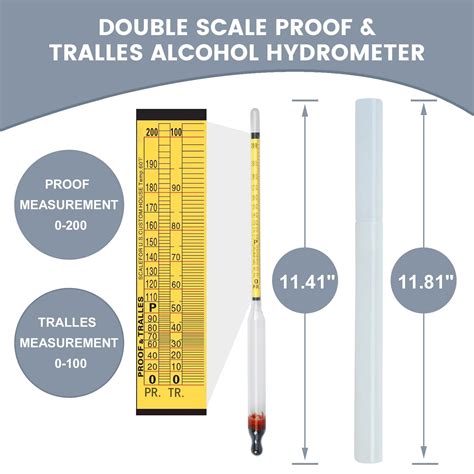 Hidrómetro a prueba de alcohol 0 200 a prueba de alcohol Tralle Preciso