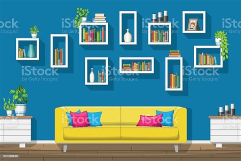 Illustration Of Interior Equipment Of A Modern Living Room Stock Illustration Download Image