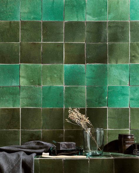 Forest Green Zellige Tile Otto Tiles Design USA