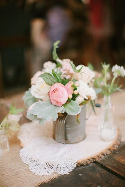 Love The Combination Of Wood Doily Burlap Rustic Aluminum Can Old