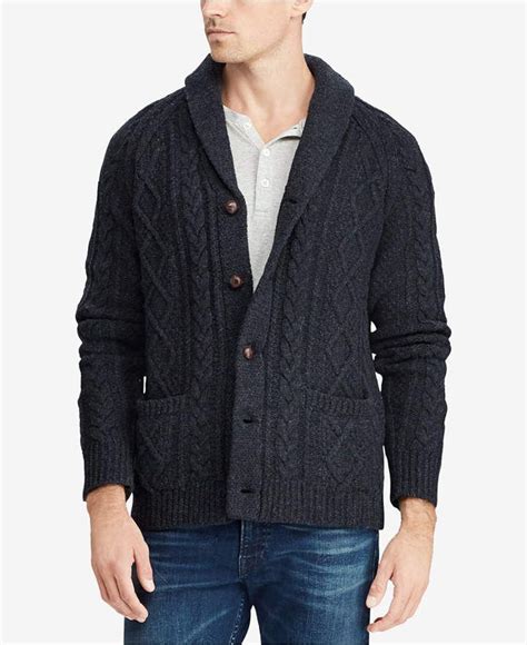 Polo Ralph Lauren Mens Cable Knit Cardigan Sweater Macys Mens Cable Knit Cardigan Cable