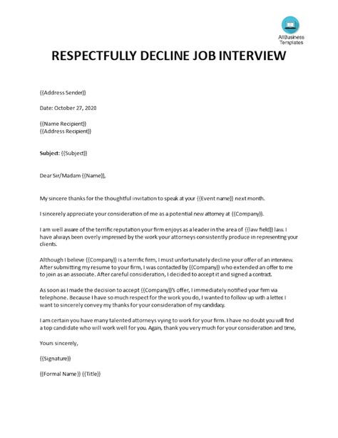 How To Decline An Interview Email Templates Examples