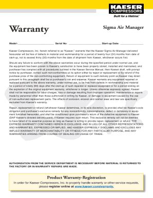 Fillable Online Warranty Card For Sigma Air Manager Warranty Card For