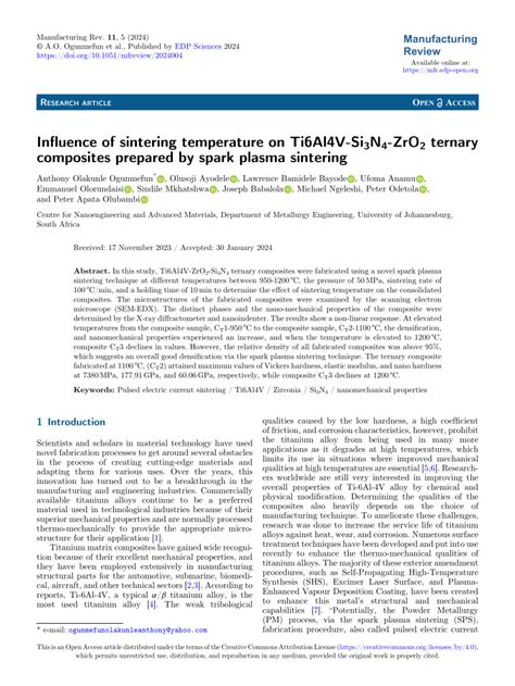 Pdf Influence Of Sintering Temperature On Ti Al V Si N Zro Ternary