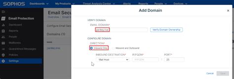 Sophos Email Configuring Central Email Inbound With Zoho Mail Server