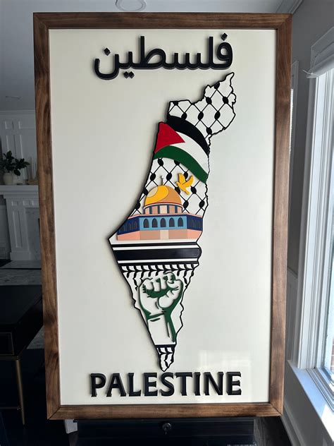 Wooden Palestine Map Palestine Kufiyah Background Flag Map Free