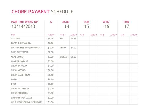 Free Printable Payment Schedule Templates Pdf Excel Word