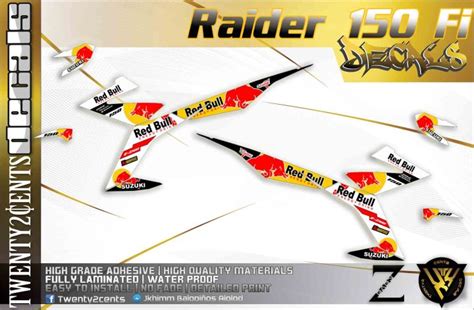 High Quality Decals And Stickers For Suzuki Raider Fi Red Bull