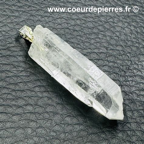 Pendentif en cristal de roche prisme réf cr21 Cœur de Pierres