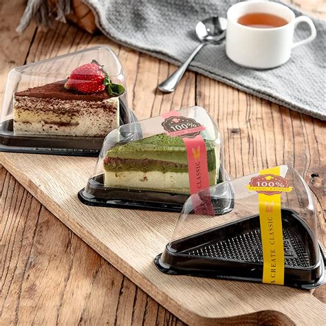 Wholesale Transparent Triangle Mousse Dessert Cake Tray Plastic