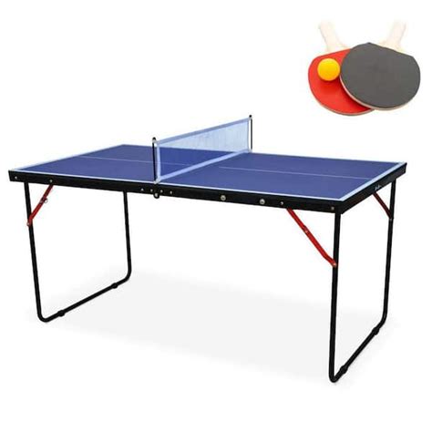 Tidoin Table Tennis Table Midsize Foldable Portable Ping Pong Table Set