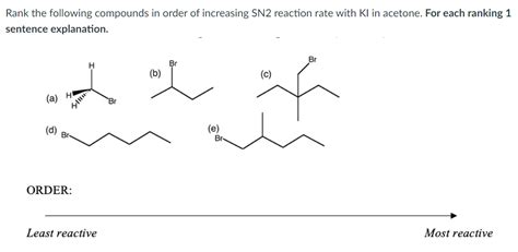 Solved Rank The Following Compounds In Order Of Increasing Sn