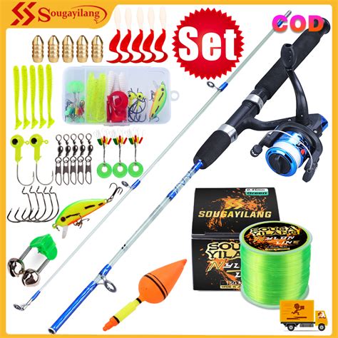 Sougayilang Vara De Pesca E Carretel Combo Set Full 1 8m Viagem