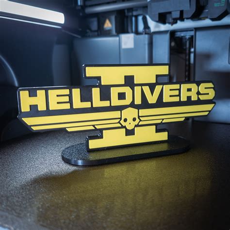 helldivers  game logo table stand sign etsy