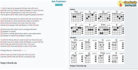 Chord San Francisco Learn To Play On Guitar And Ukulele