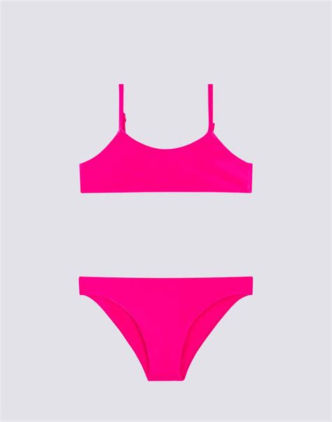 Bikini Tinta Unita Bambina Sundek Mini Bikini Perlato Ibisco Sissy