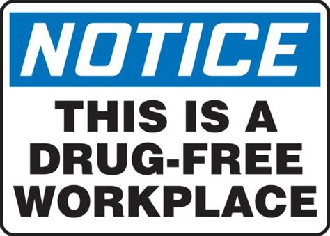 This Is A Drug-Free Workplace OSHA Notice Safety Sign MADM892