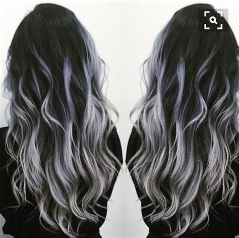 Black To Gray Silver Balayage Balayage Hair Hair Highlights Grey