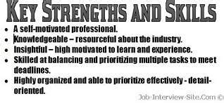 Resume Strengths Examples: Key Strengths/Skills in a Resume