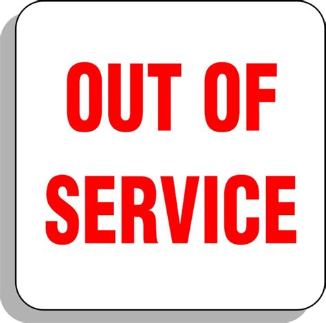 out of service sign printable