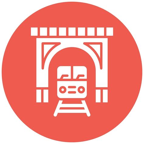 Ilustración del diseño del icono vectorial del túnel del tren Vector