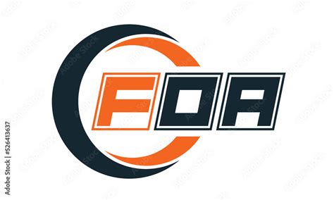 Foa Three Letter Circle Logo Design Custom Font Logo Vector Template