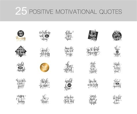 Premium Vector Set Of Hand Lettering Positive Quotes Motivation