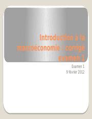 Examen Introduction La Macroconomie Corrig Examen Examen