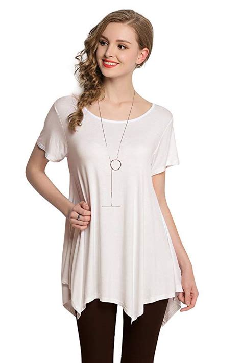 Larace Loose Fit Comfy Flattering Womens Summer Tunic Tops Cute Summer Blouses Chic Fashion