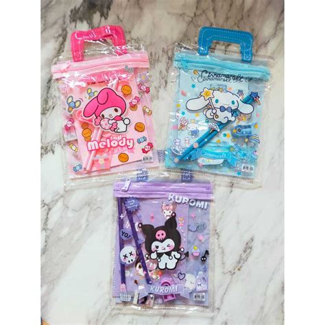 Jual PENSIL SET SANRIO KUROMI CHINAMOROL MELODY SET ALAT TULIS 7 IN 1