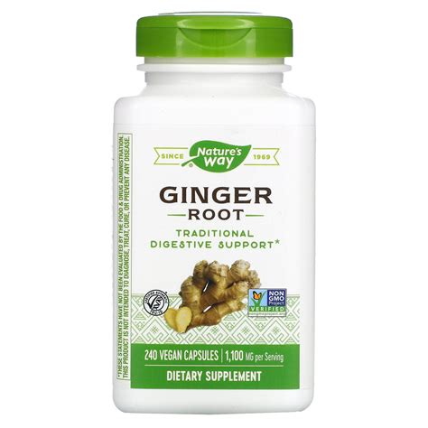 Natures Way Ginger Root Health Supplement 1100mg 240 Vegan Pills