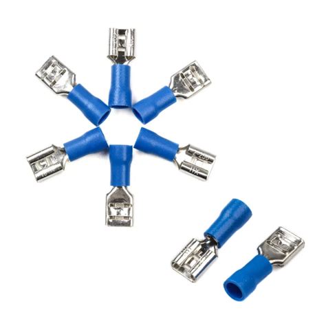 200PCS BLUE FDD2 187 Female Insulated Electrical Crimp Terminal For 1