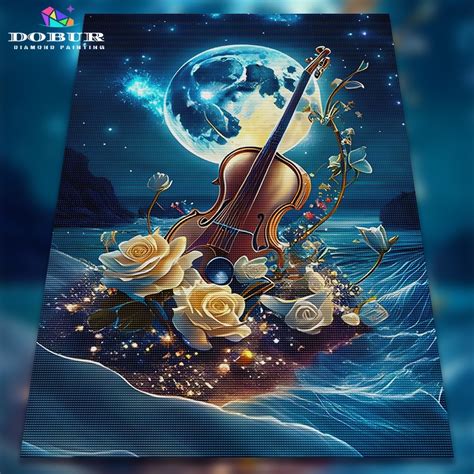 Dobur Diamond Painting Set Cello At Sea D Diy Round Square Full