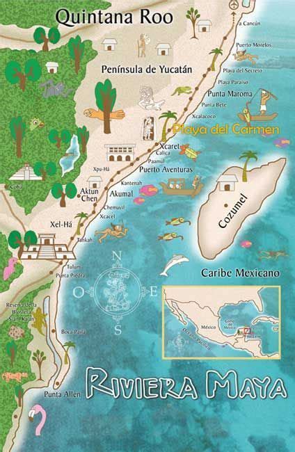 Map Of Cozumel And Cancun - Shari Demetria