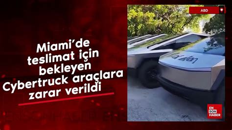 Miami De Teslimat I In Bekleyen Cybertruck Ara Lara Zarar Verildi