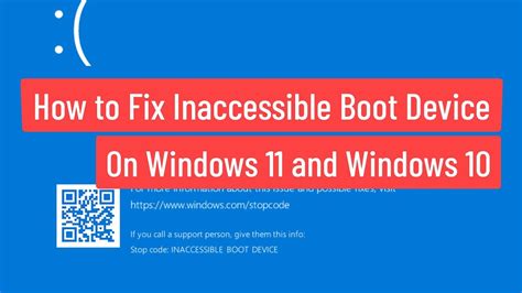 How To Fix Inaccessible Boot Device On Windows And Windows Youtube