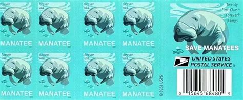 Save Manatees Forever First Class Postage Stamps