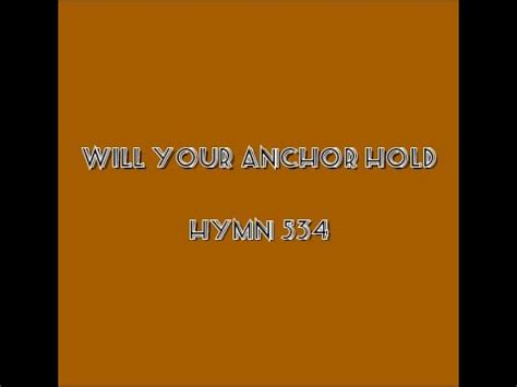 WILL YOUR ANCHOR HOLD Maxwell Hymns YouTube